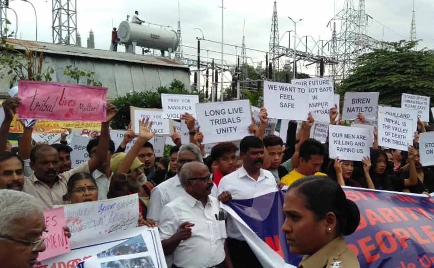 struggle in Tamil Nadu condemning incident to Manipur