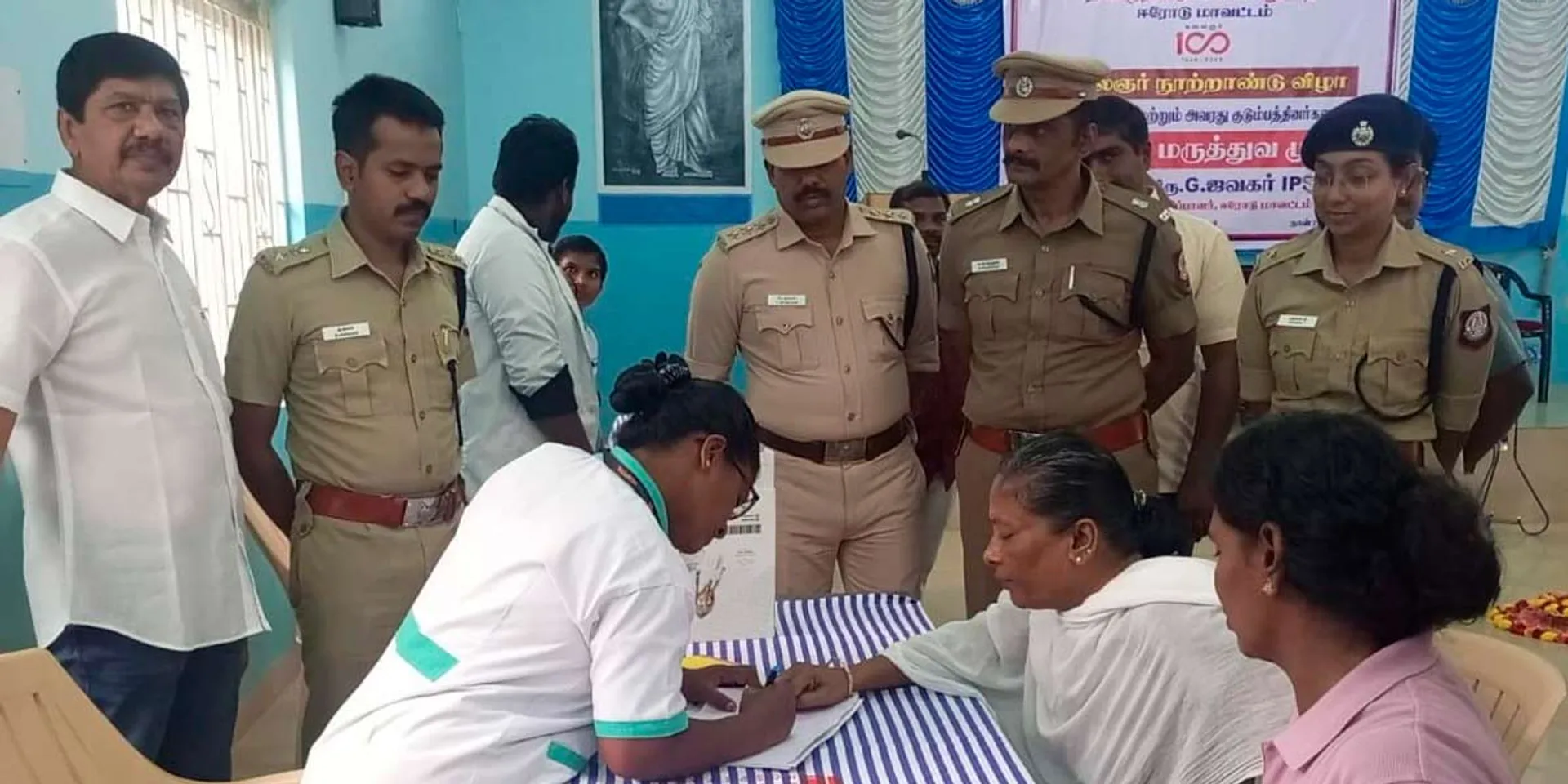 Medical camp for policemen on the occasion of kalaingar centenary