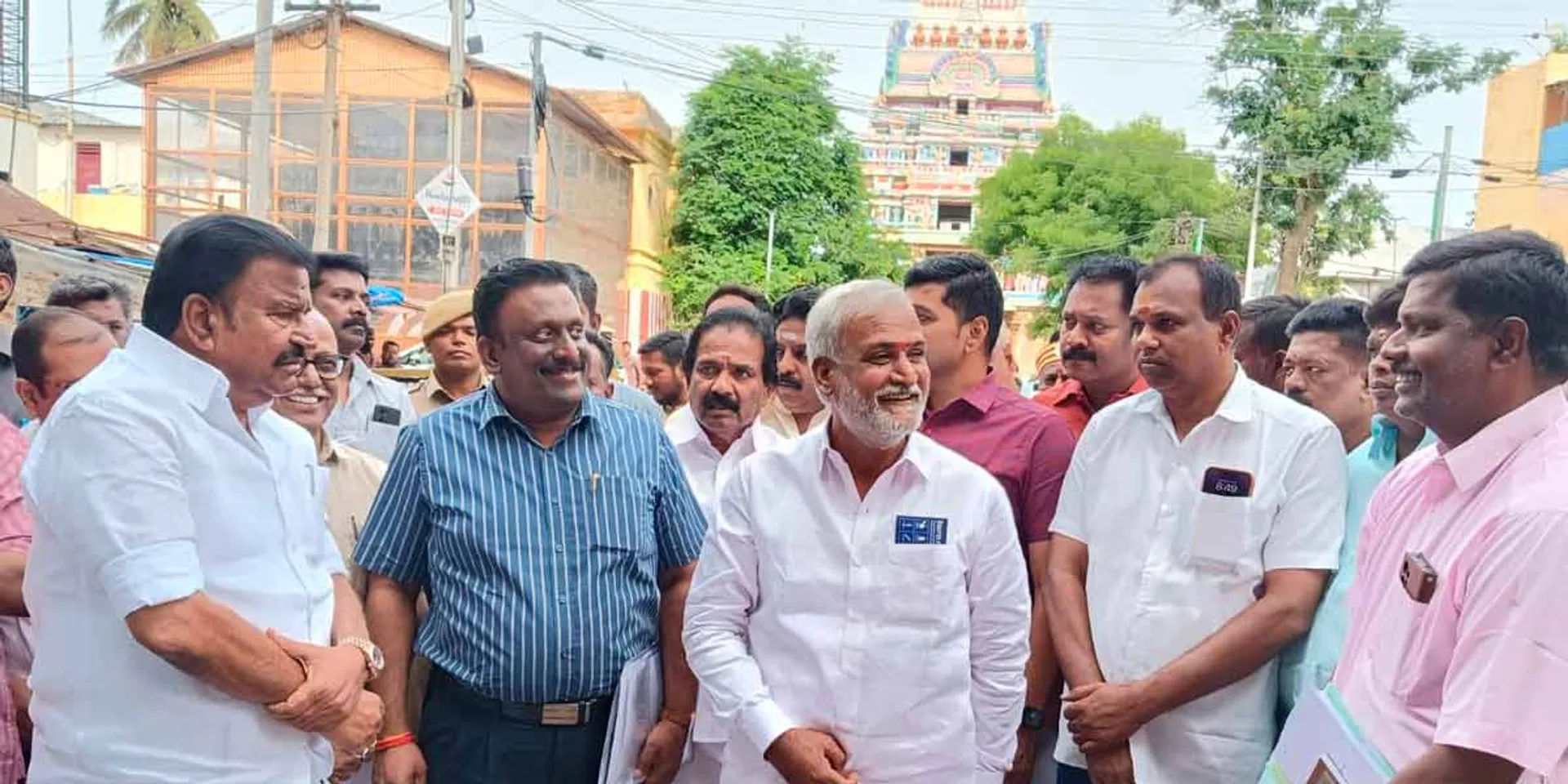 Minister personally visited Srirangam East Gate Tower maintenance works