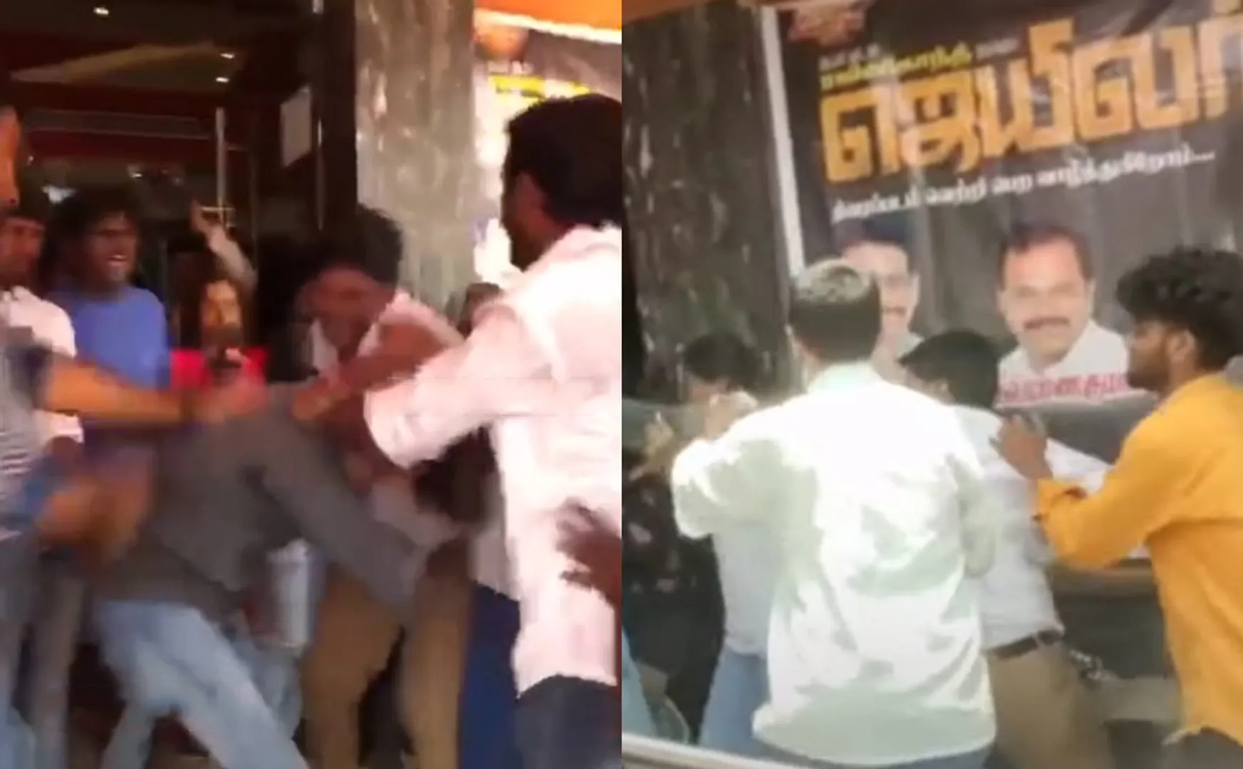 jailer fans fight in theatre 