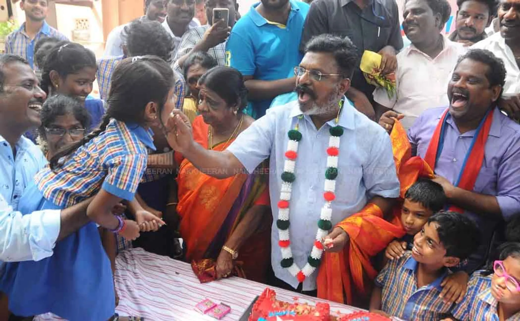 Thirumavalavan celebrated his birthday with differently-abled students