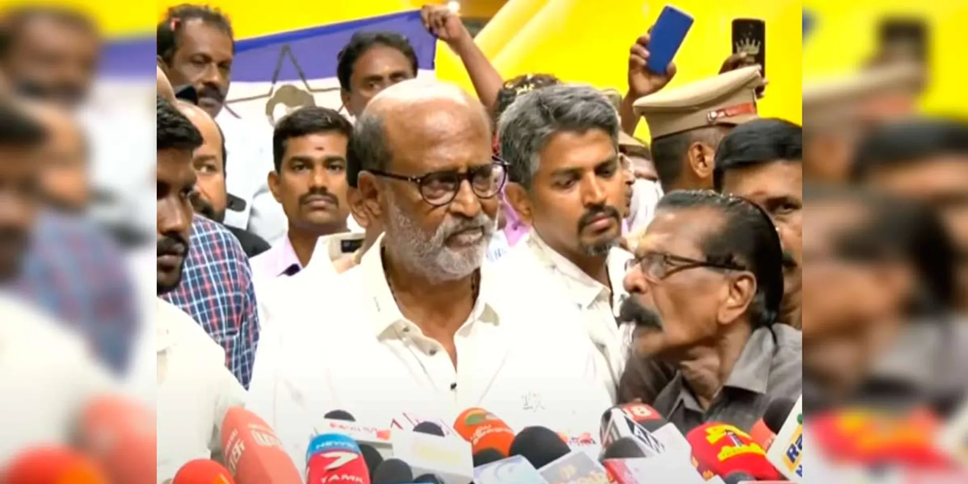 Journalists who wrote questions regarding Yogi Adityanath falling on his feet; Rajinikanth replied