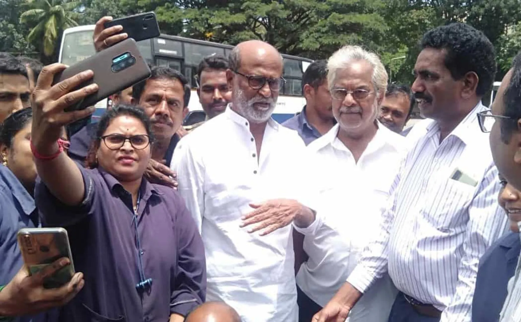 rajini visit bangalore bus depo 
