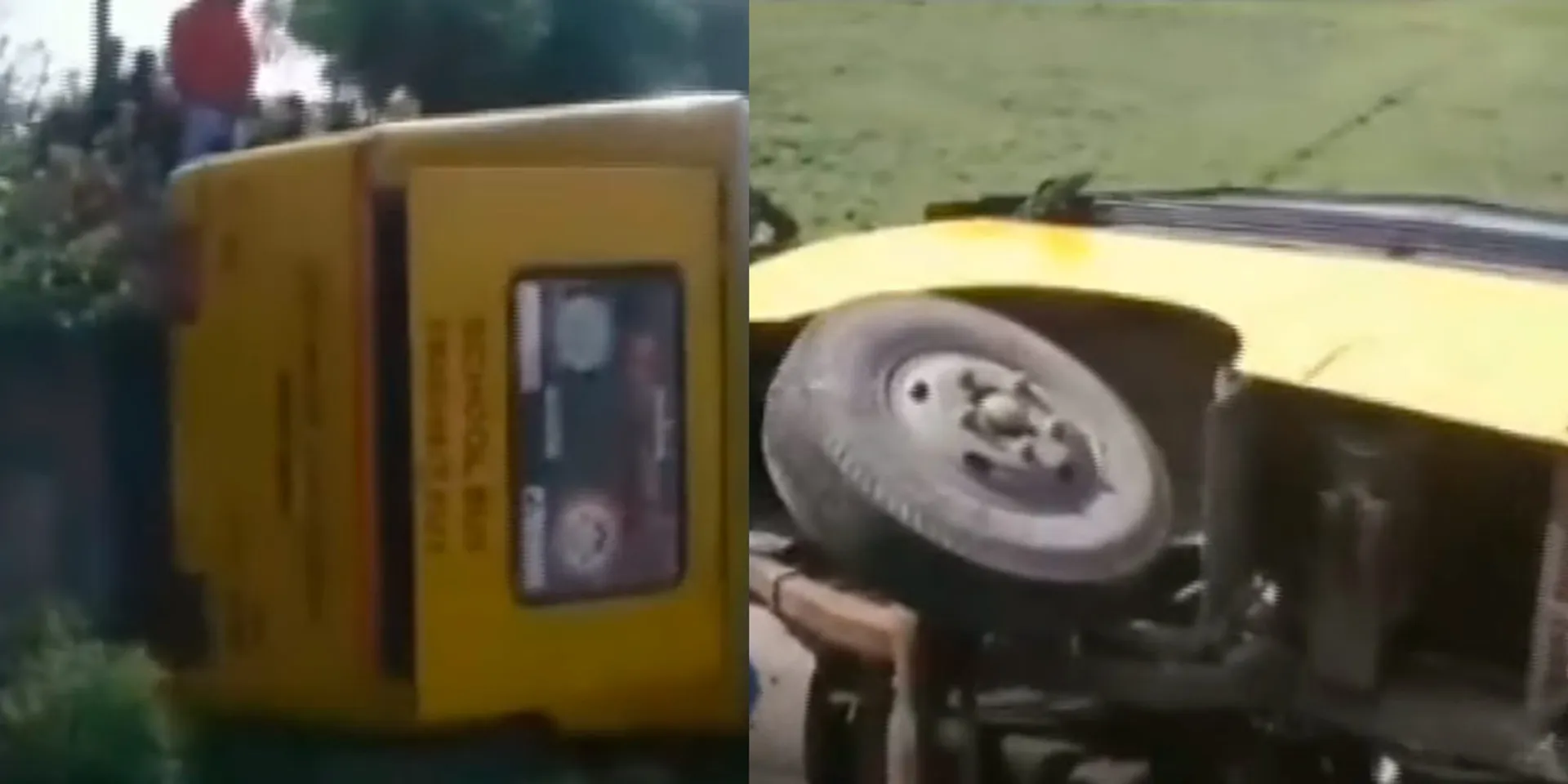 Private school bus overturned accident