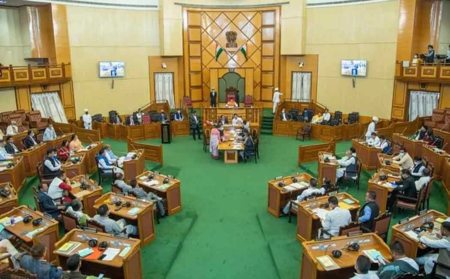 Paralyzed Manipur Assembly because of Congress involved in slogan
