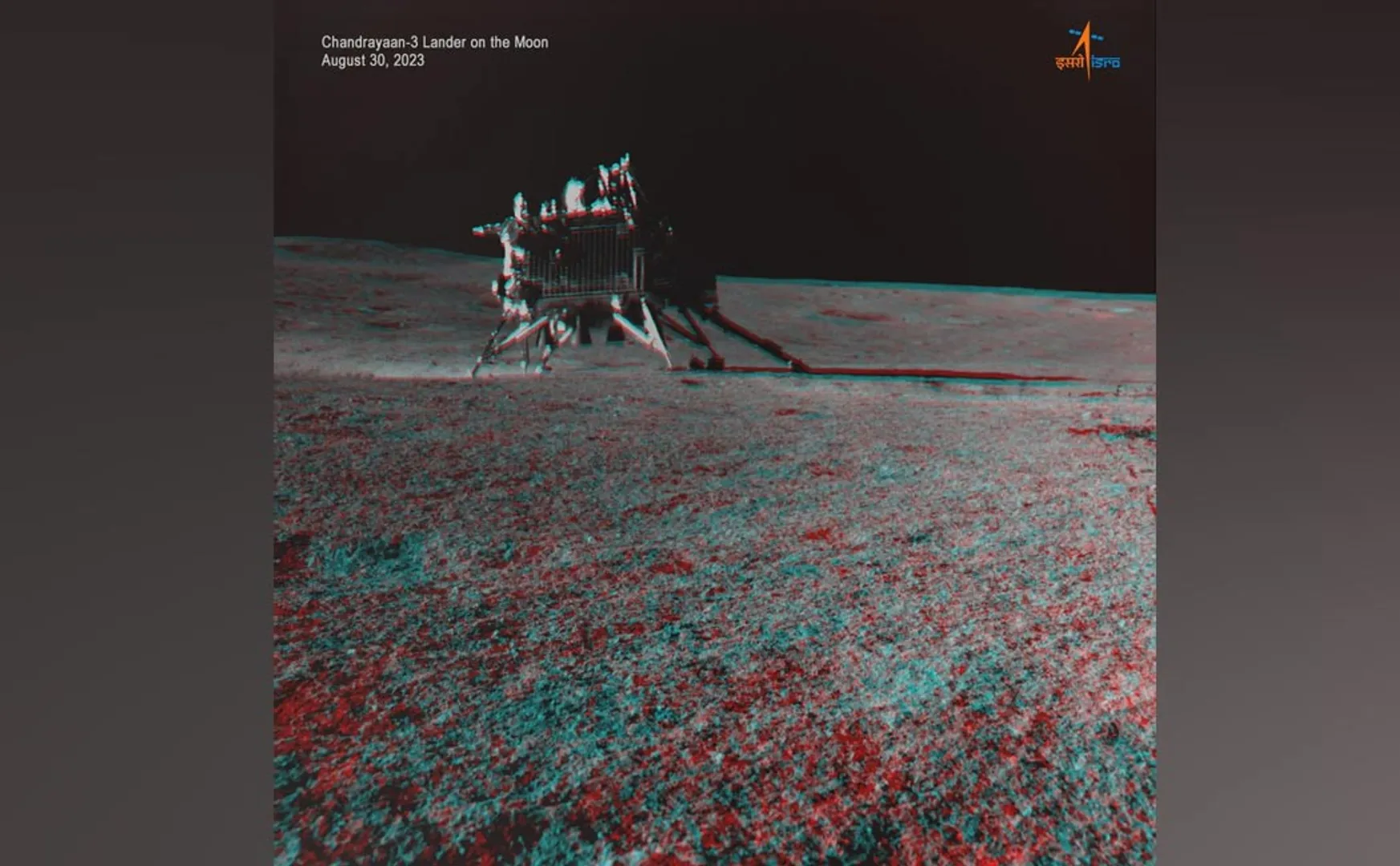 ISRO released 3D image taken by Pragyan Rover