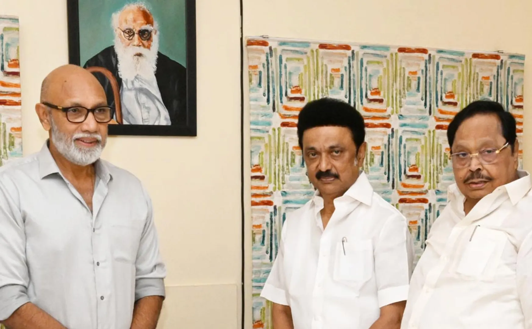 cm stalin meets sathyaraj 