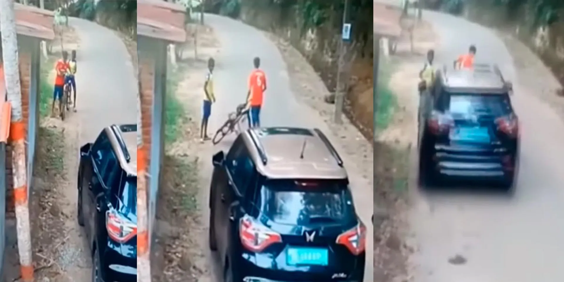 A boy who was caught urinating was killed by a car; The disturbing CCTV footage