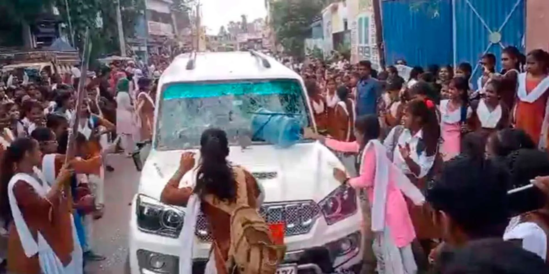 Rage without basic comfort; Government school girls hit by education officials car
