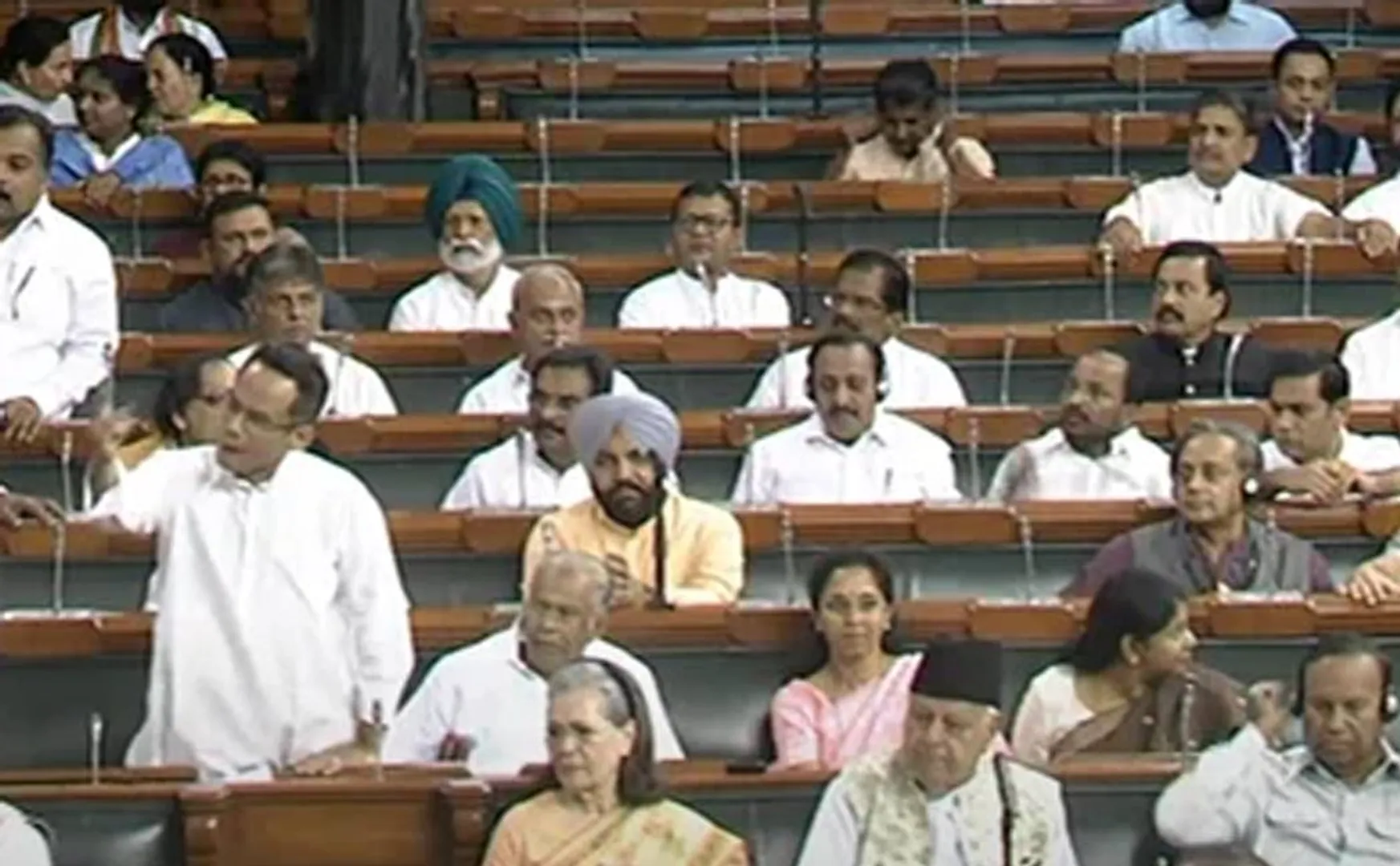 Opposition slogans in the Lok Sabha