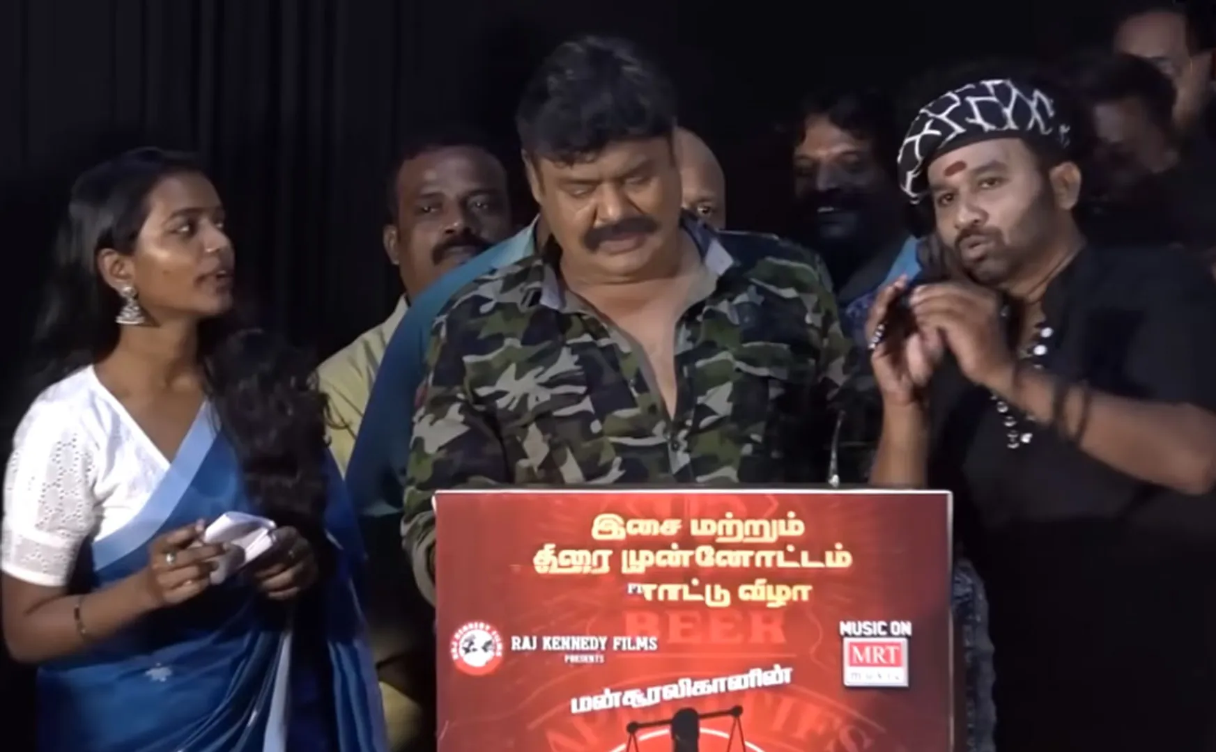 cool suresh misbehaviour to journalist in sarakku audio launch 