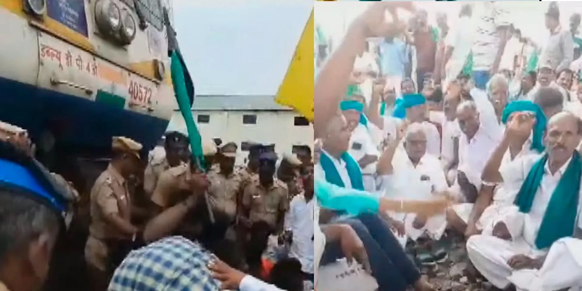 Cauvery problem re-accelerating; Farmers block train struggle in Thanjavur