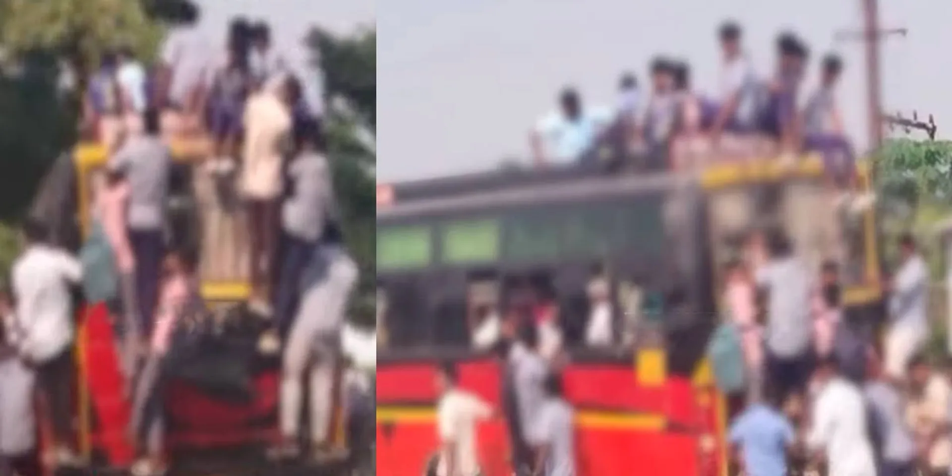 School students risk travel; Stuck private bus