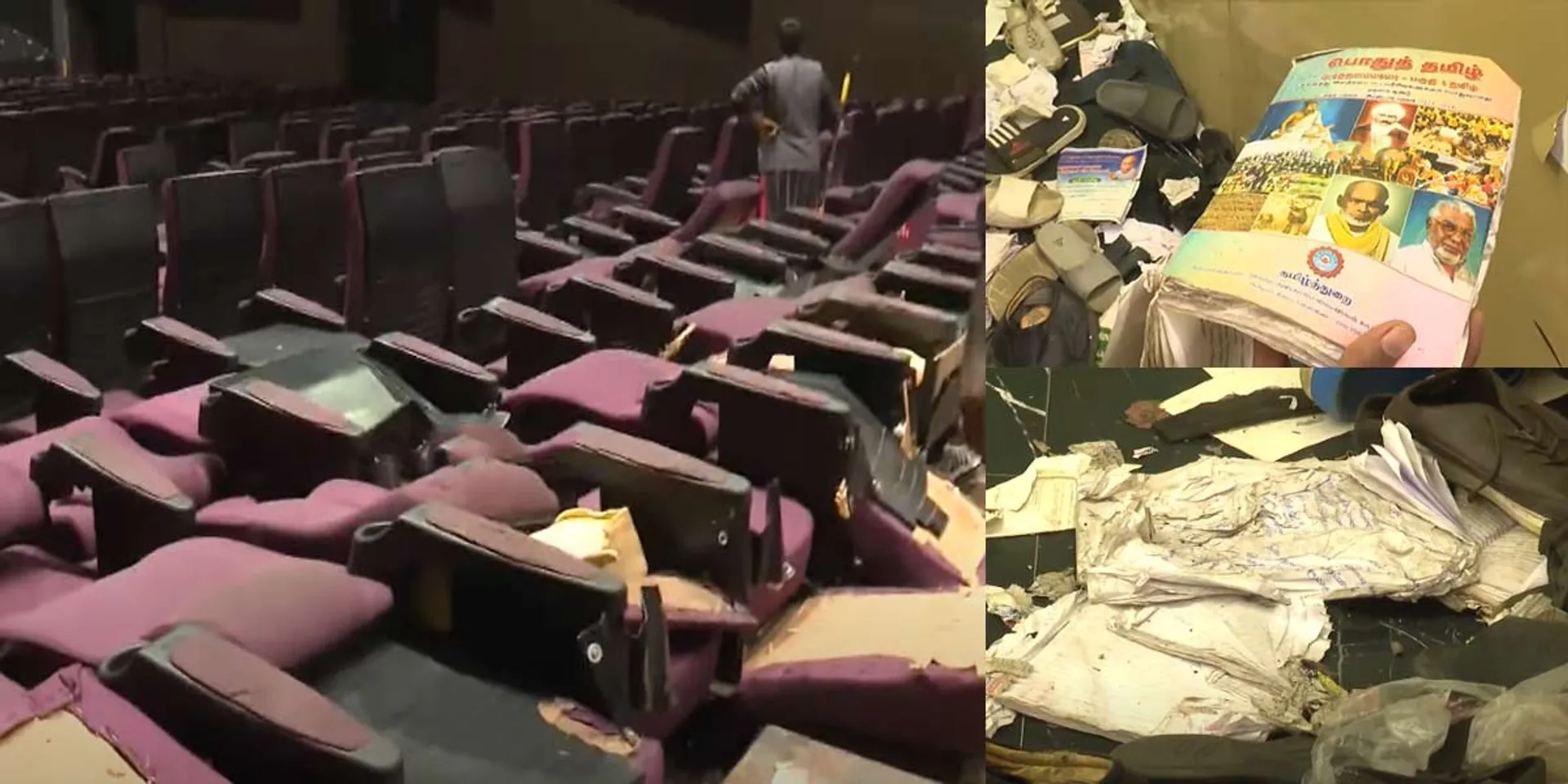 'Torn down chairs; Scattered School Books'-Leo Trailer Release Damage