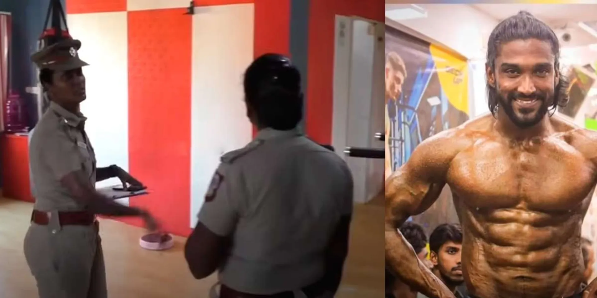 Training for the men's competition; A casualty at the gym itself