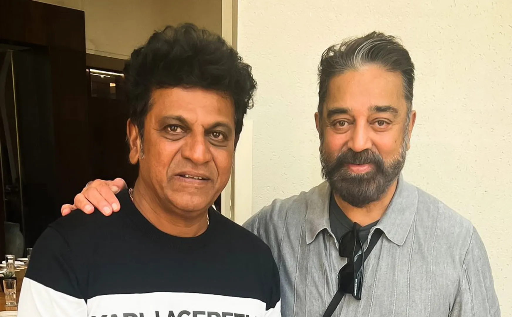 shivarajkumar meets kamal in his ghost movie promotion 
