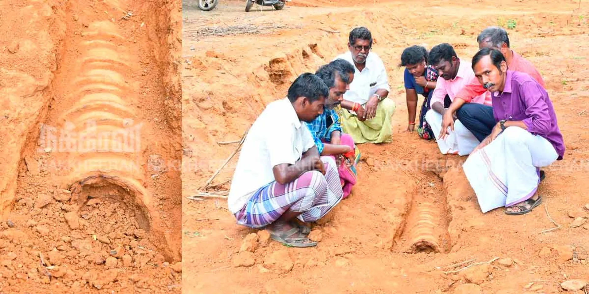 Discovery of ancient sewage pipe in Panangudi like Keezhadi
