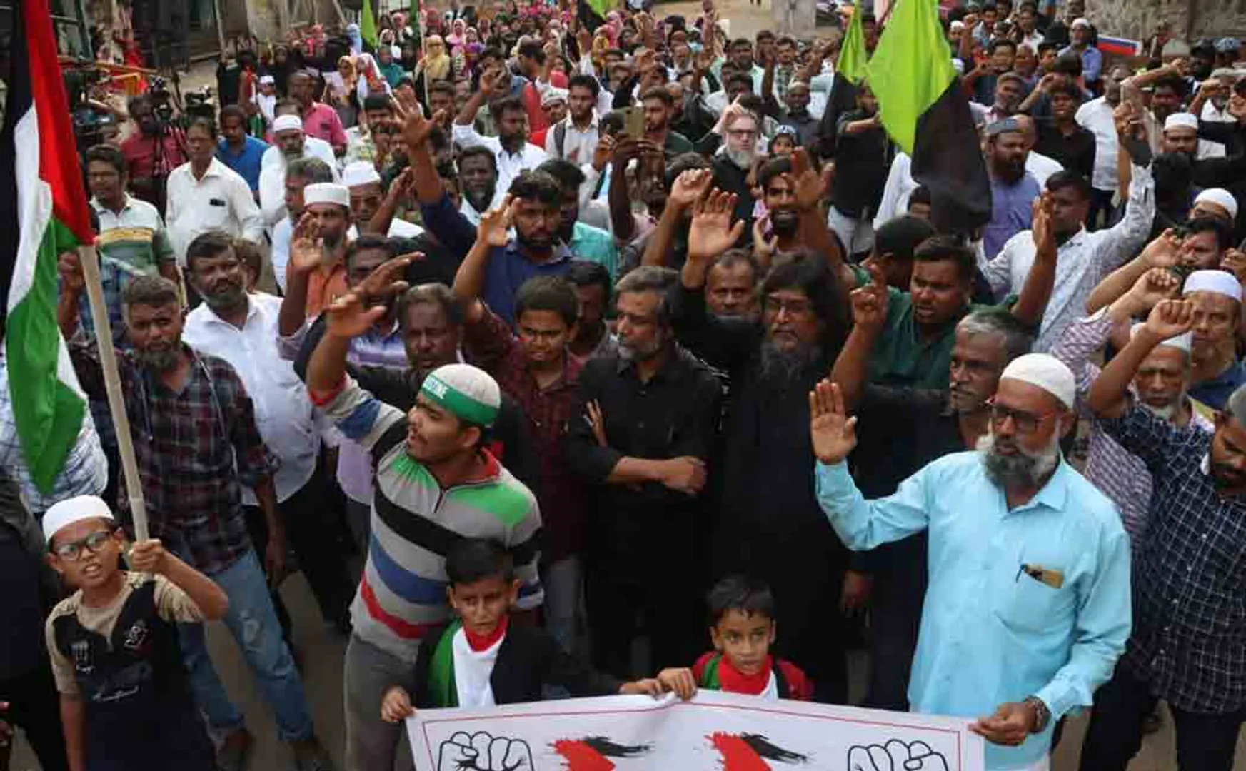 Tawheed Jamaat organization of India protest against the government of Israel (Pictures)