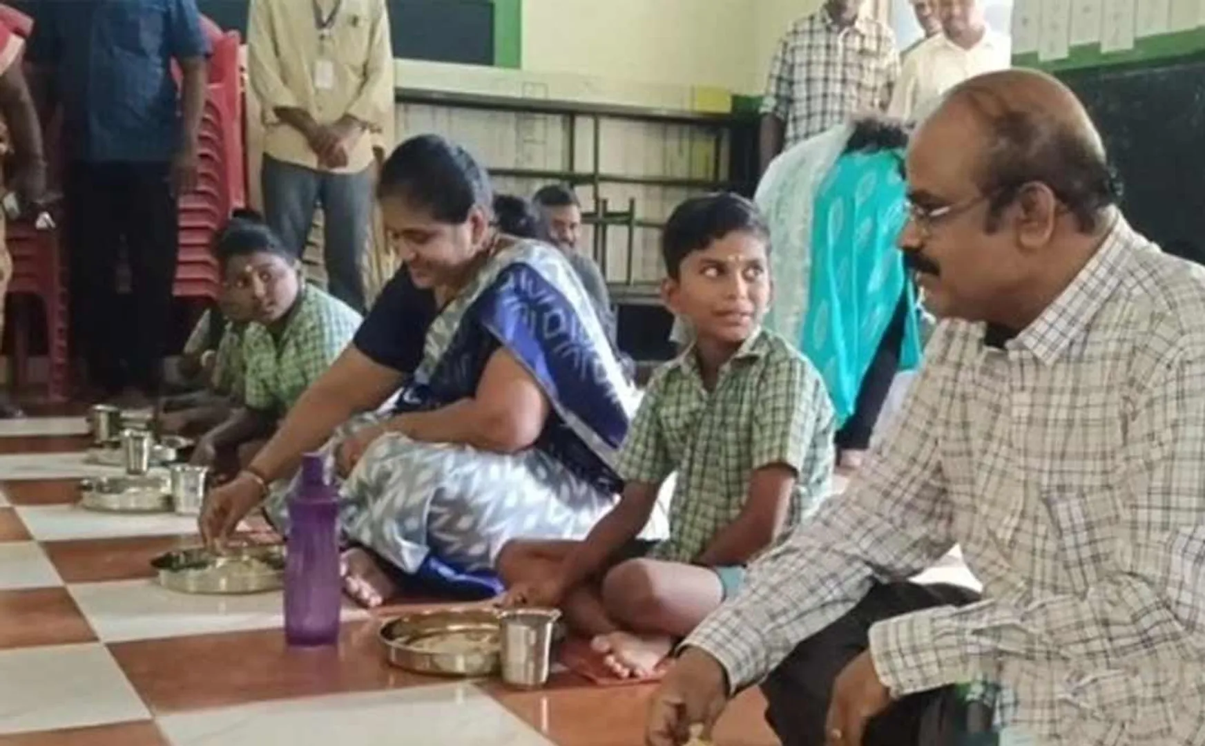 Karur District Collector who sat and dined with the students