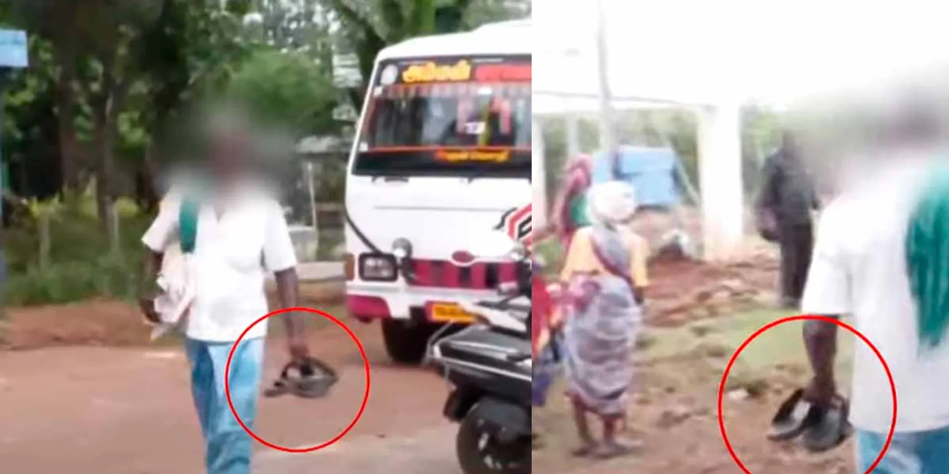 Farmer who carried panchayat chairman's shoes in his hand; Controversy in collector survey