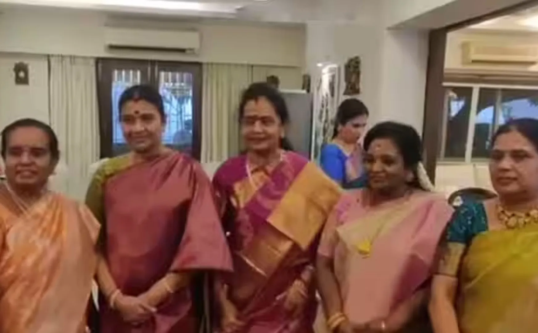 durga stalin, ops, tamilisai are participate in navaratri celebration held in rajinikanth house 
