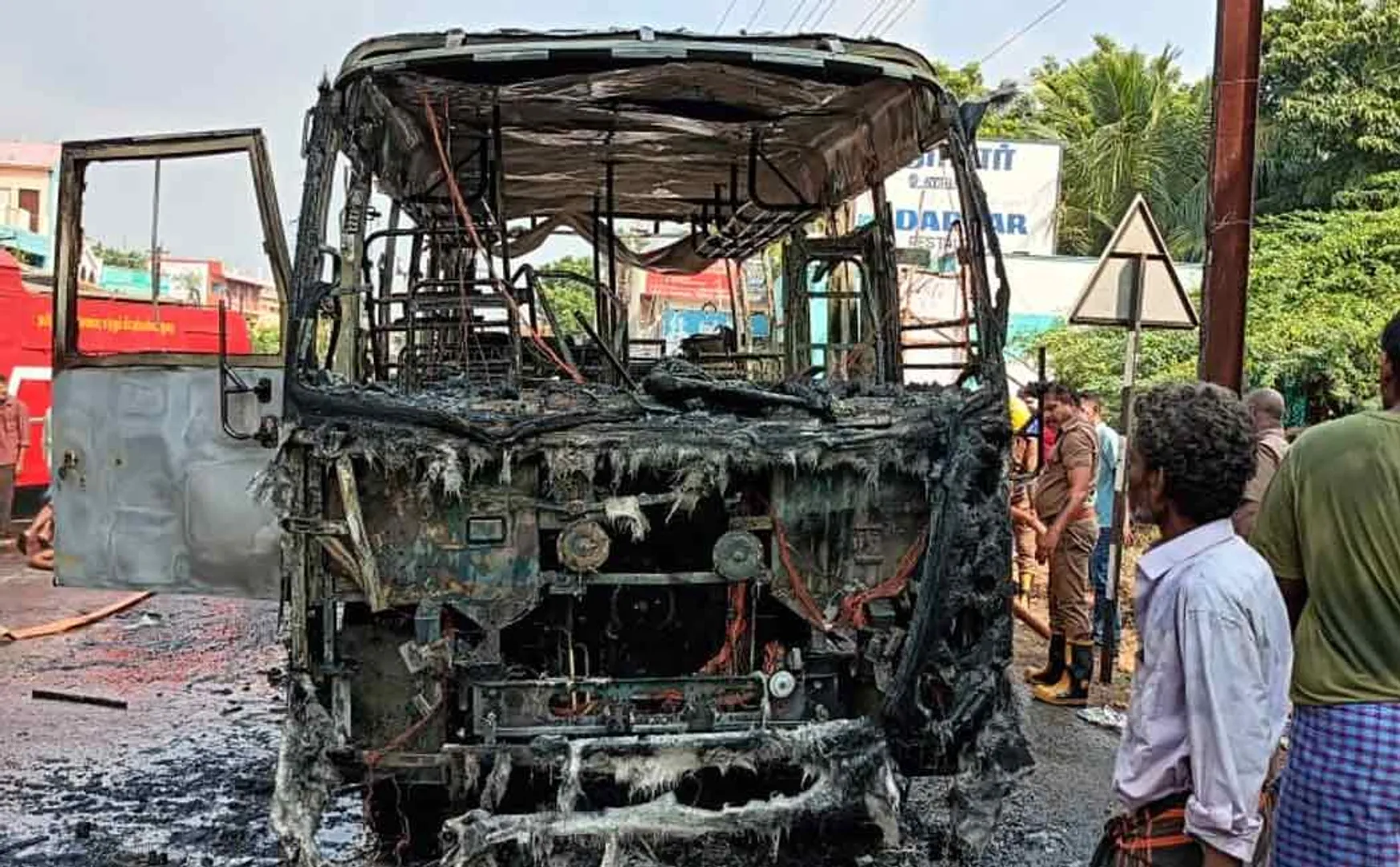 School bus fire accident 