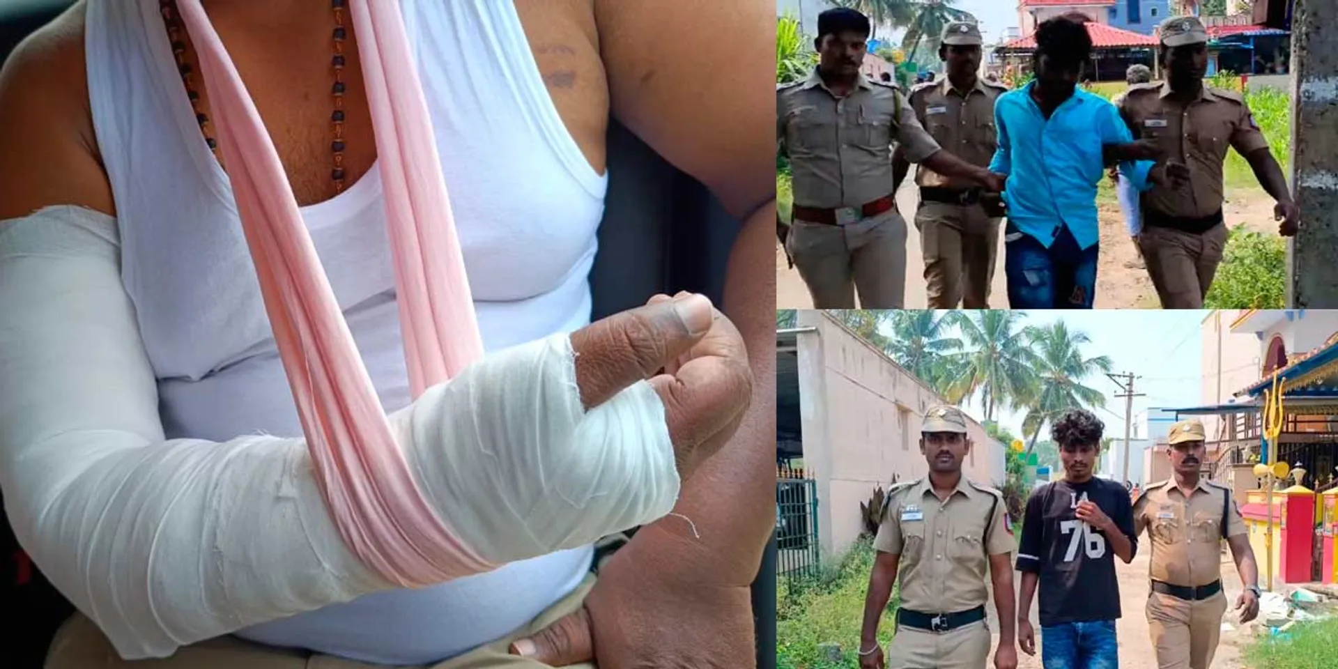 A policeman's hand was broken when he was attacked by a ganja youth