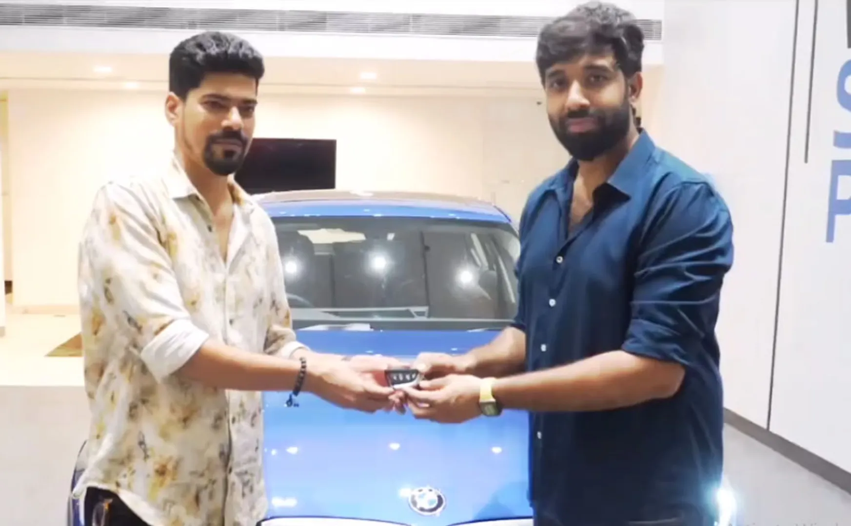 mark antony success producers gifted bmw car to adhik ravichandren 