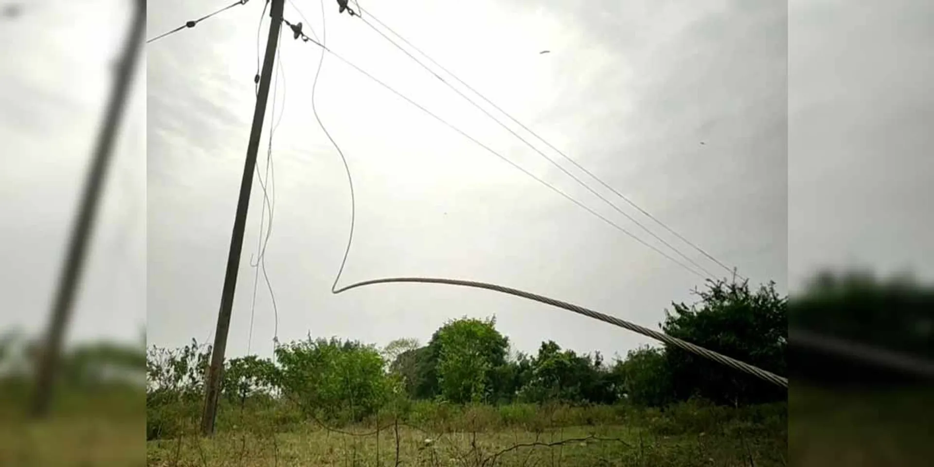 A woman stepping on a downed power line