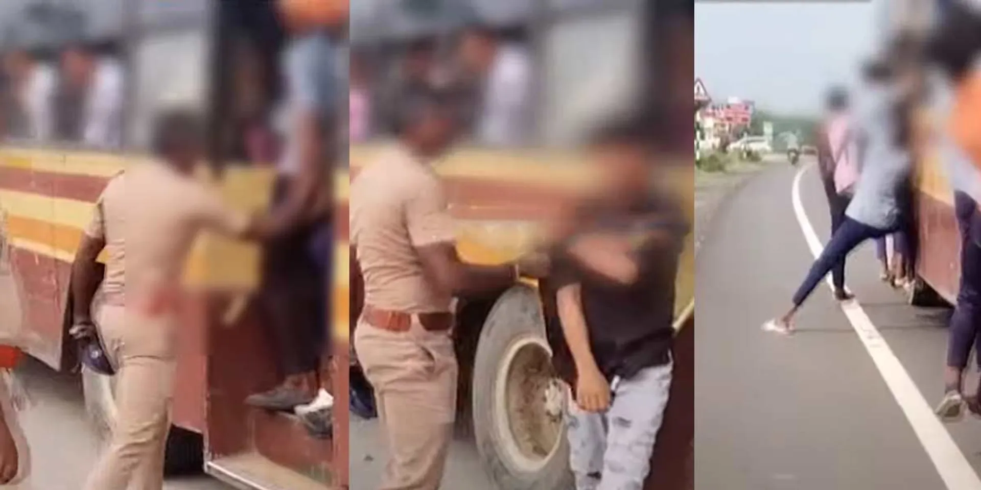 School Students Travel in foot board; police warning