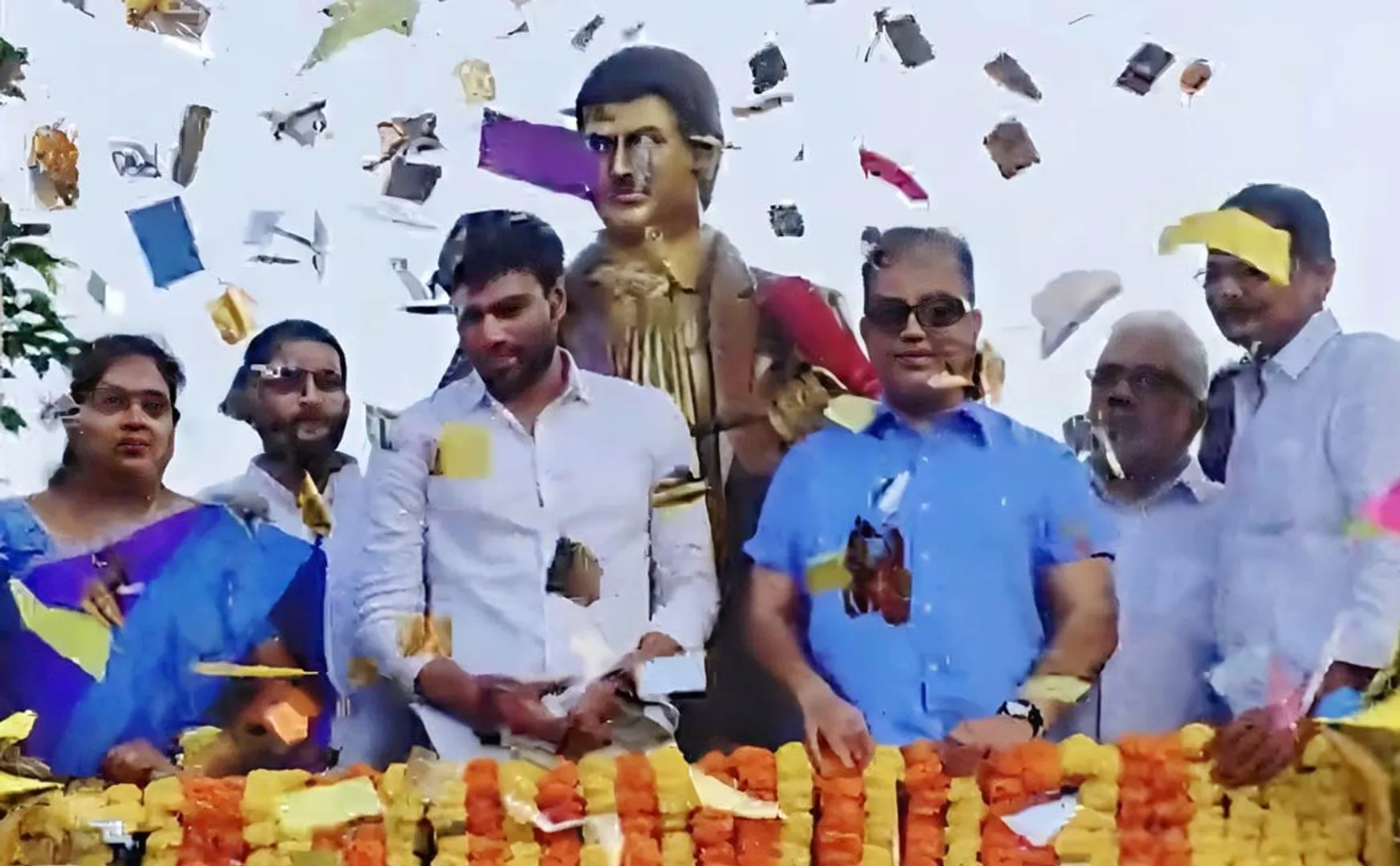 Kamal Haasan unveils a statue of Telugu actor  Krishna 
