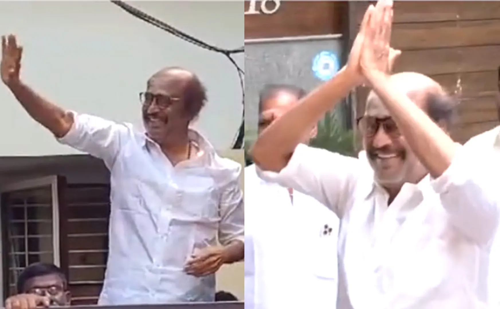 Rajini met the fans and greeted them on Diwali