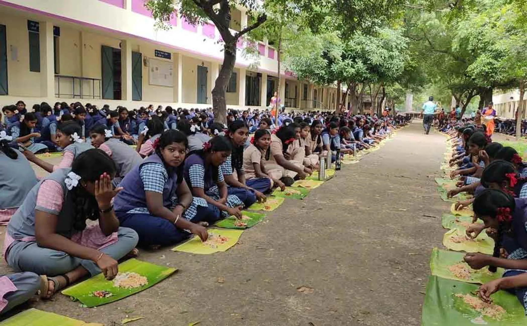 Govt school teachers have a biryani party for the students