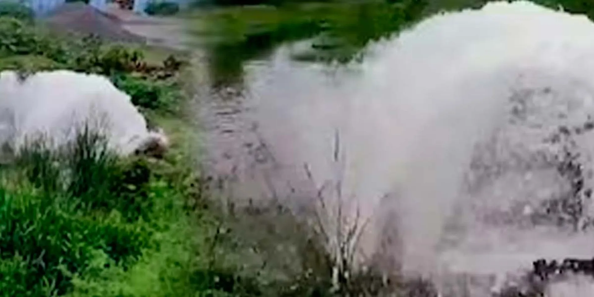 Giant pipeline burst in Sembarambakkam