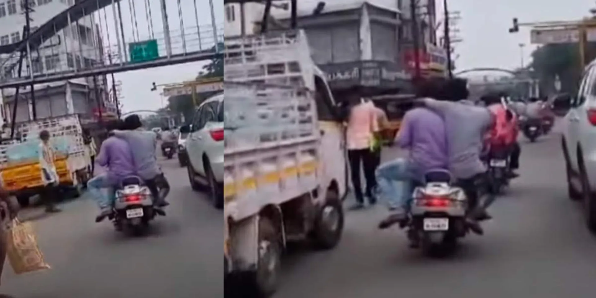 Adavadi in traffic congestion; Police action