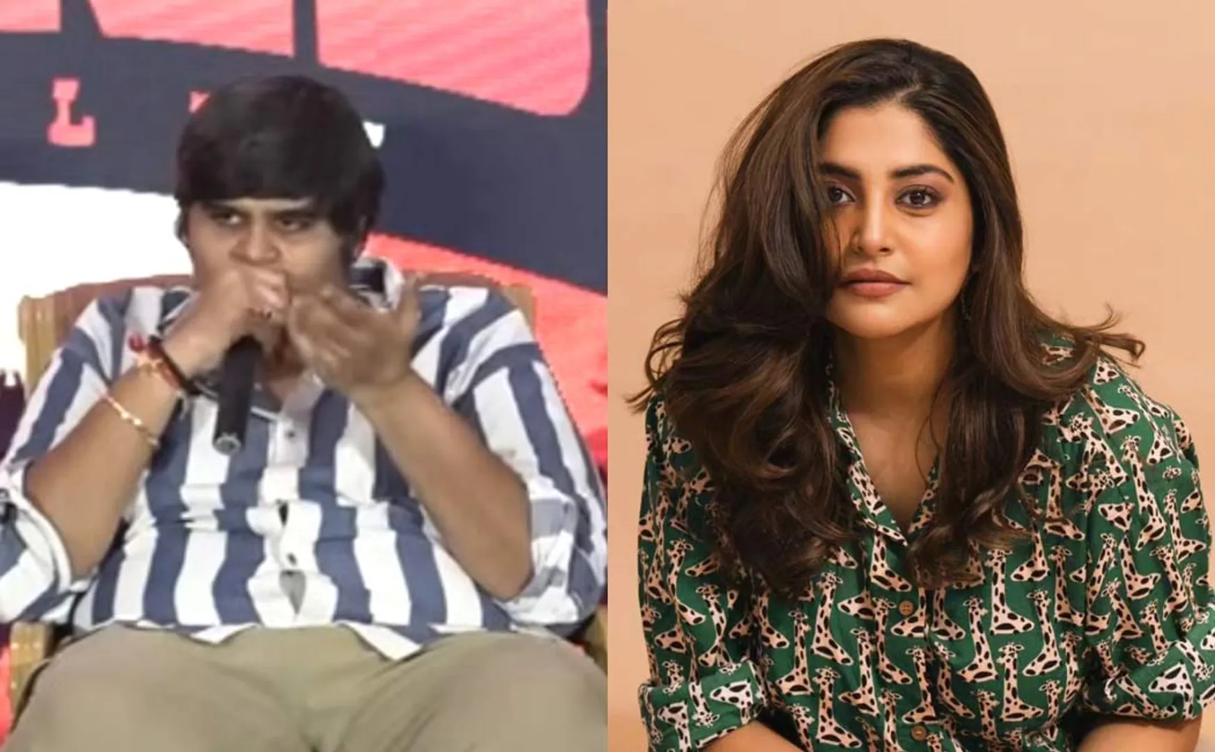 manjimaa mohan supports karthik subbaraj answer 