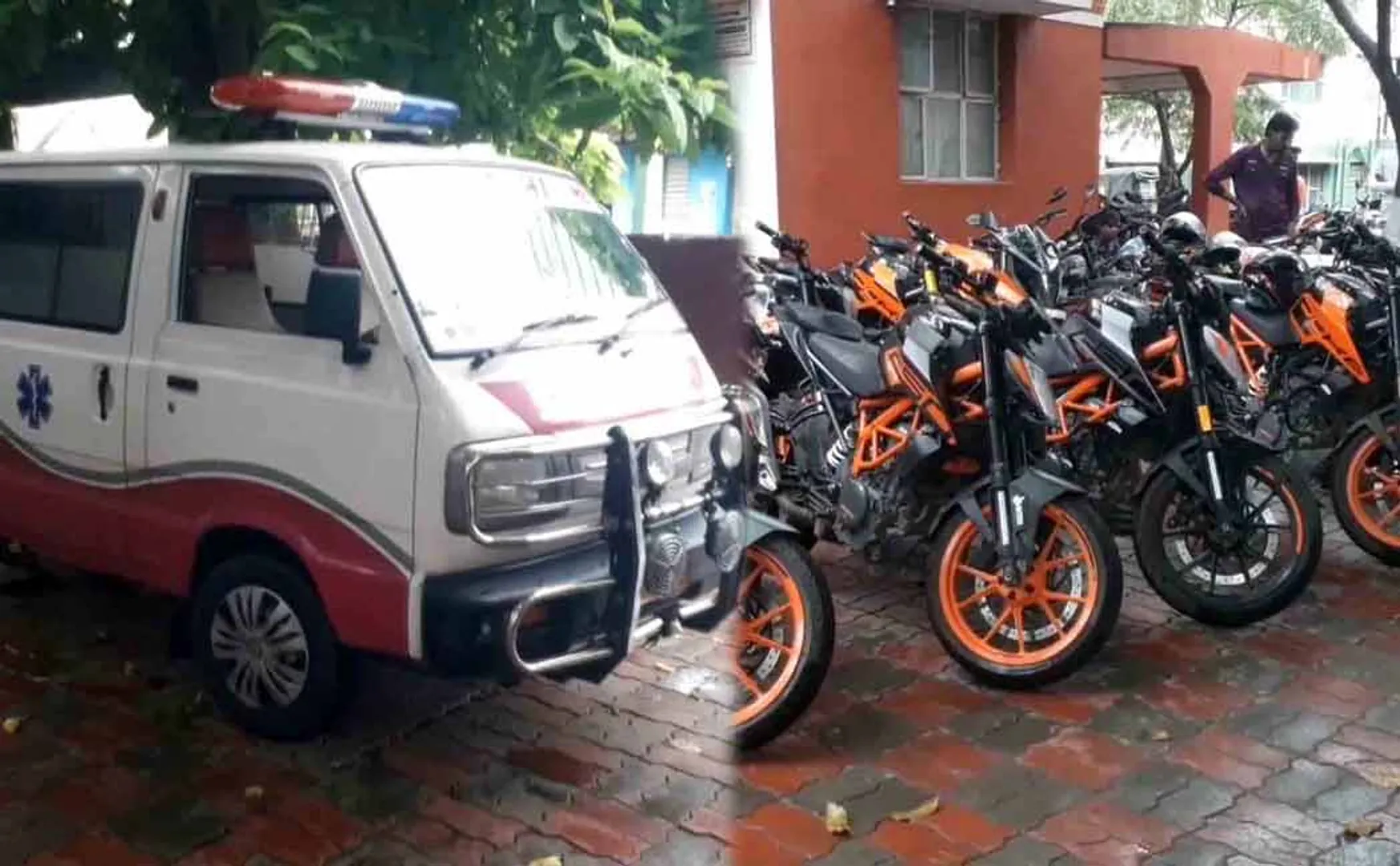 Police caught 10 youths who were involved in a bike race with an ambulance