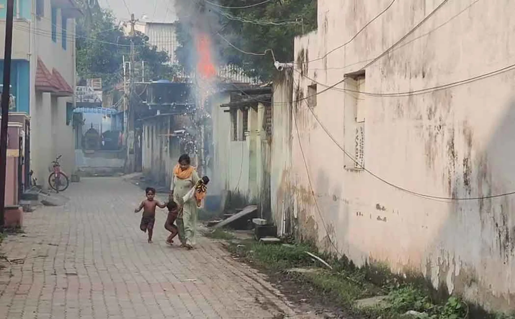 Exploded electrical wires! Terrible accident prevention!