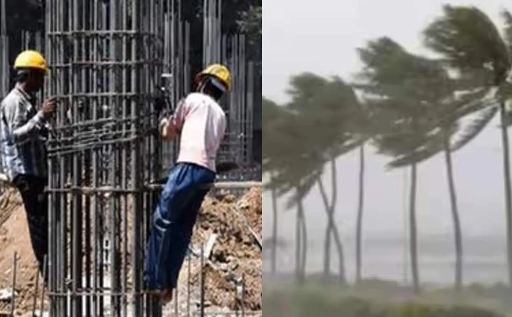 storm warning; Advice to stop construction work