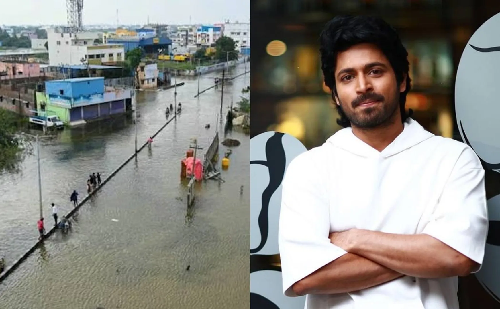 harish kalyan helped 1 lakh rupees for cyclonemichaung  
