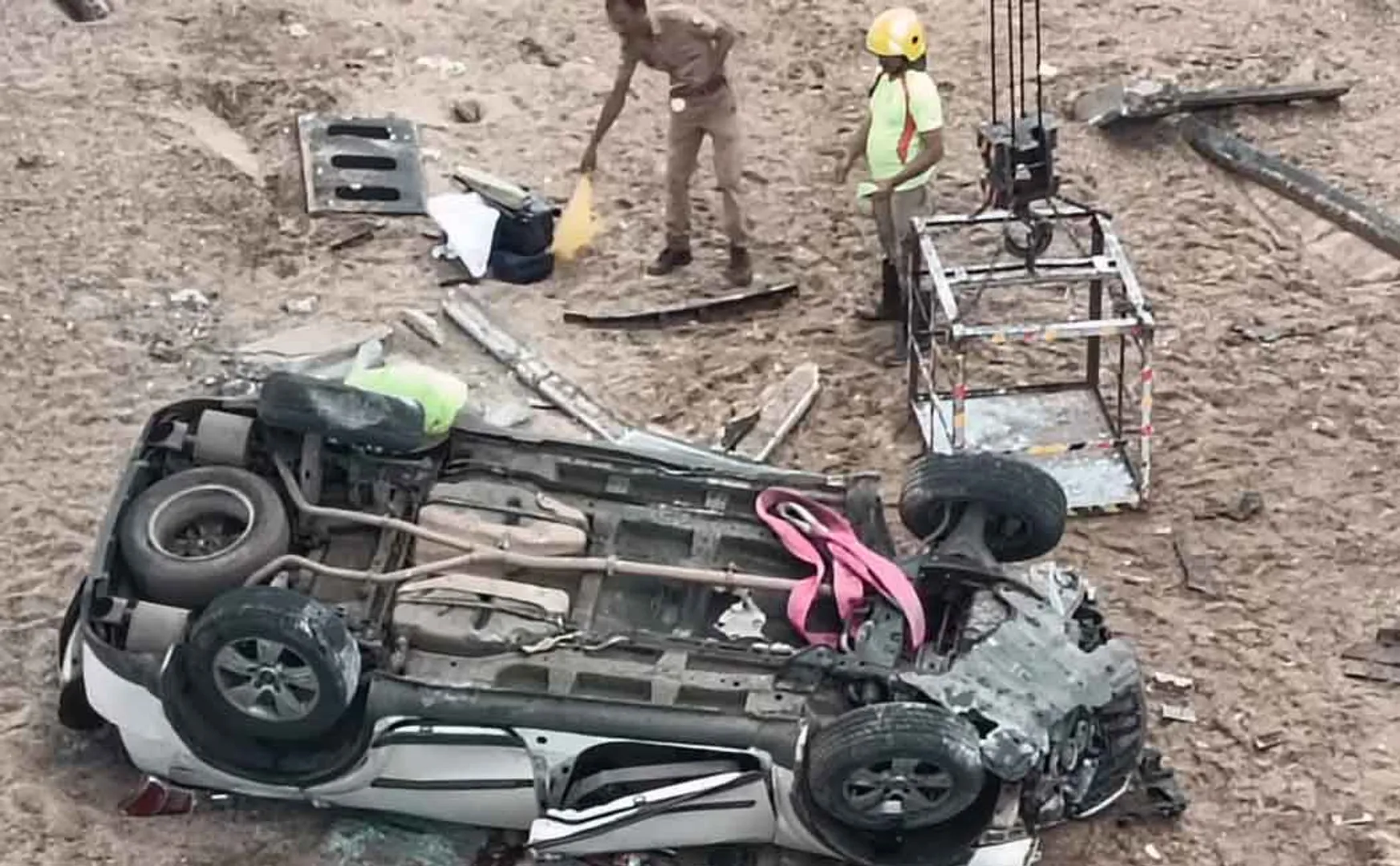 A car overturned in a 50-foot ditch! Two  passes away 