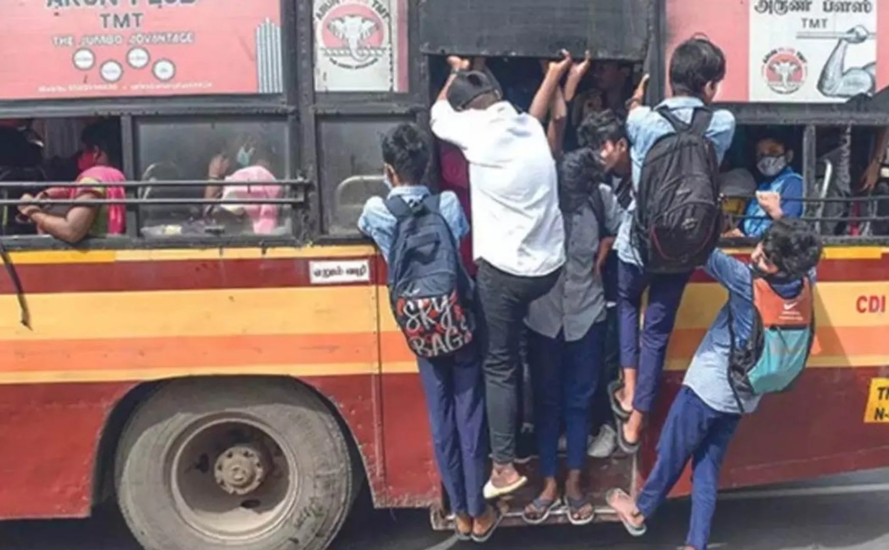 City Transport Corporation Explanation What measures have been taken to prevent traveling on bus steps? - 