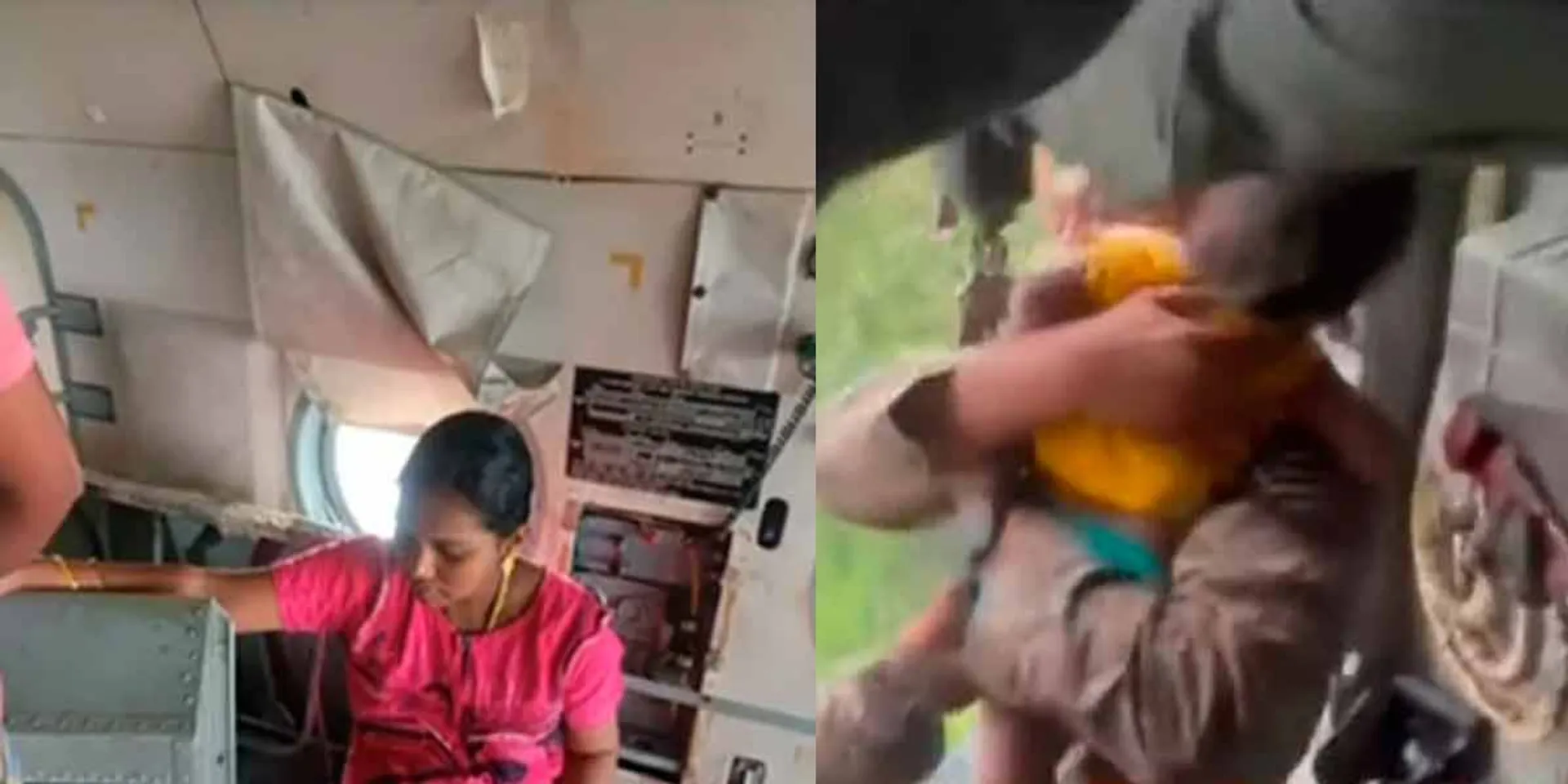 Thik Thik scene that rescued the children including the pregnant woman by the army helicopter that gave them a hand