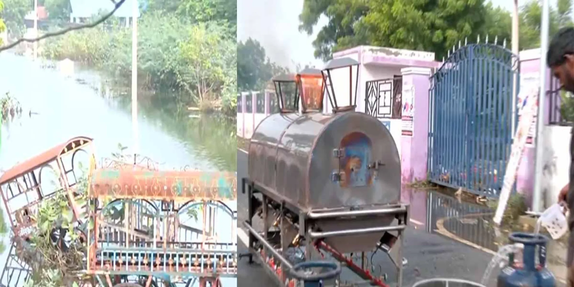 People who were unable to cremate their bodies due to floods; The incinerator came home