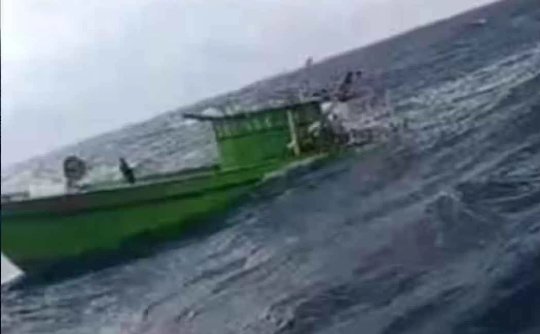 The barge got caught in the storm and sank in the sea!