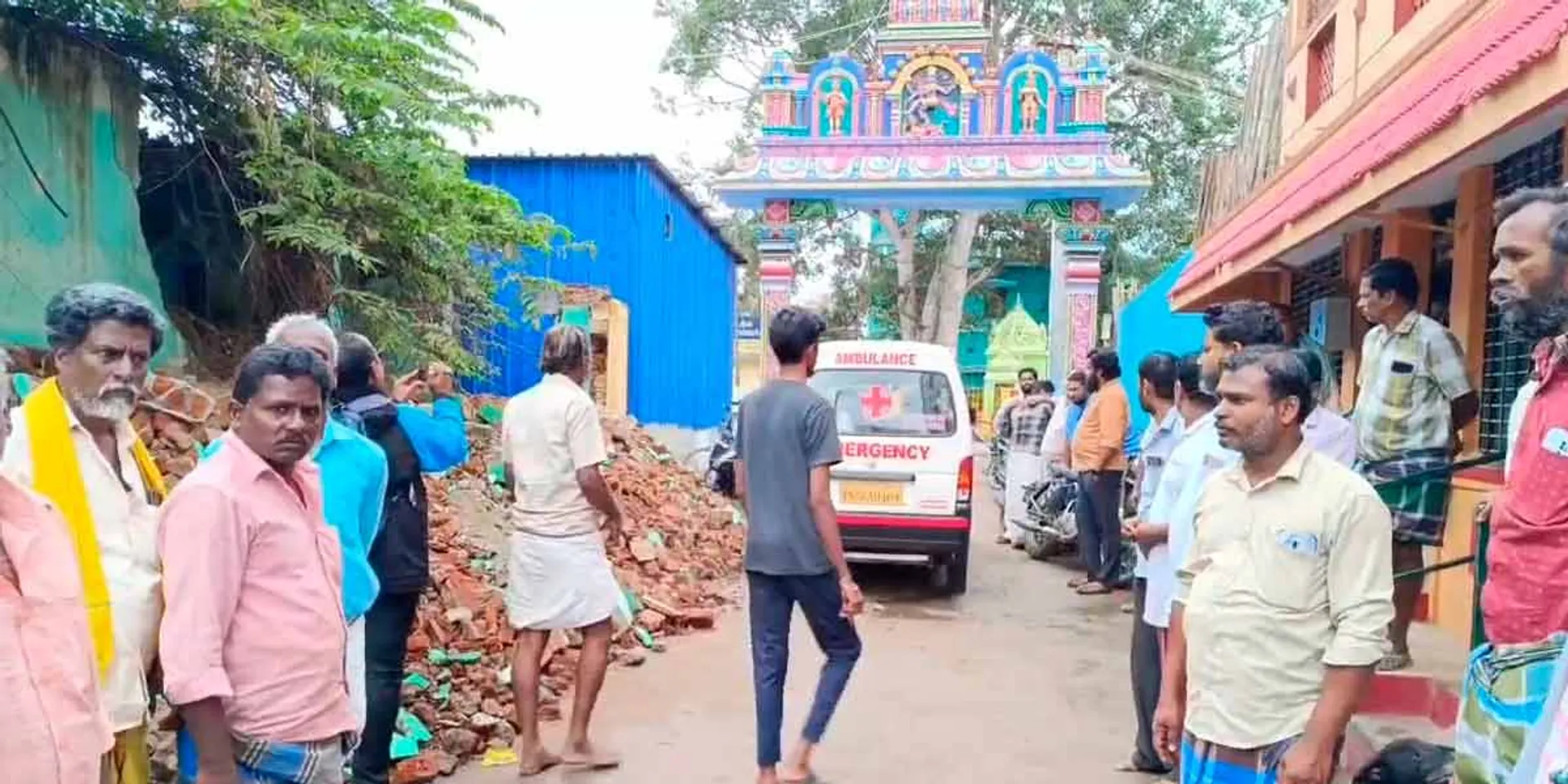 The wall collapsed and the priest was lose their life; Police investigation