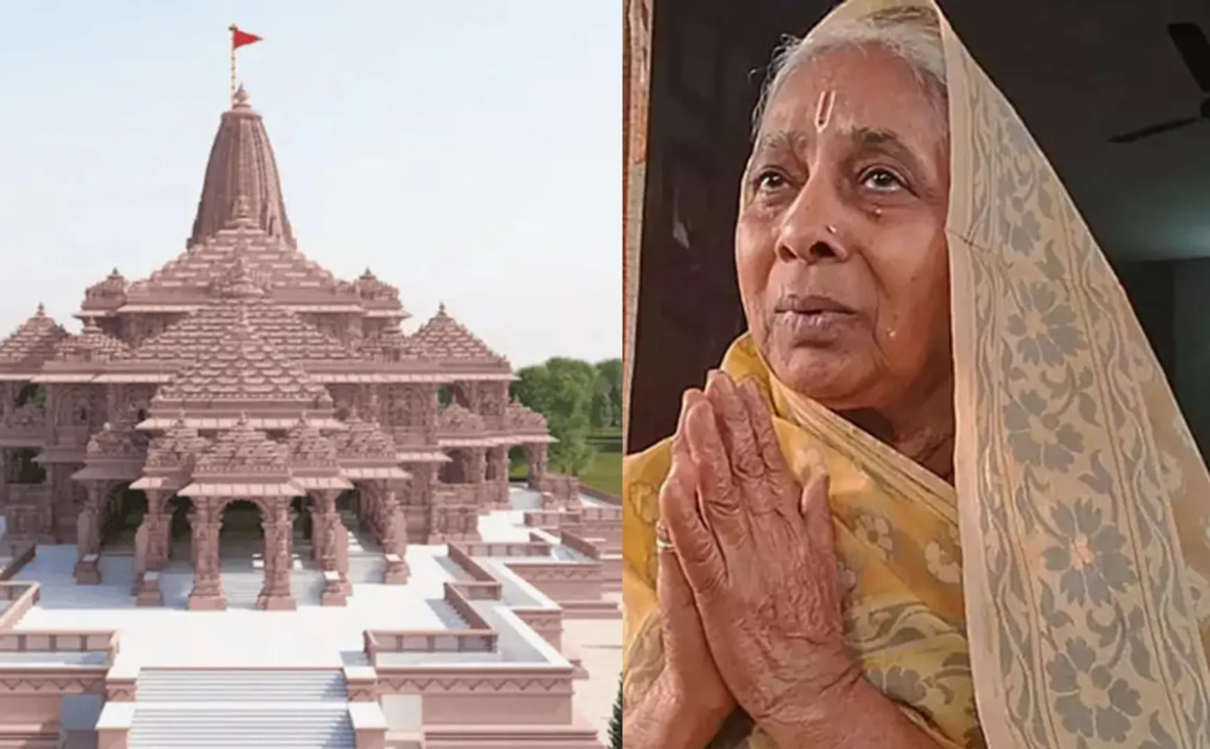 An old woman who ends her 30-year-long fast of silence for Inauguration of Ram Temple