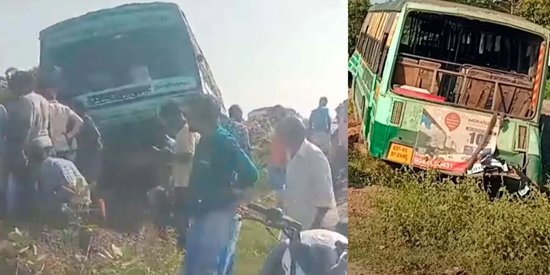 Sudden illness of the driver; The bus lost control