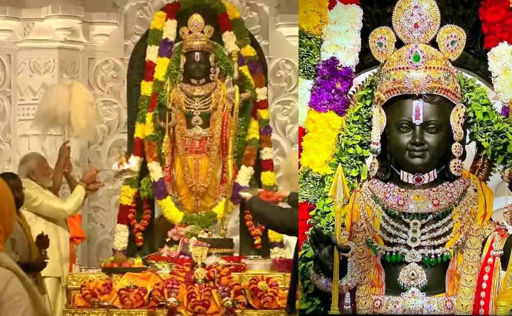 pm modi offered pooja to the idol consecrated in the Ram temple
