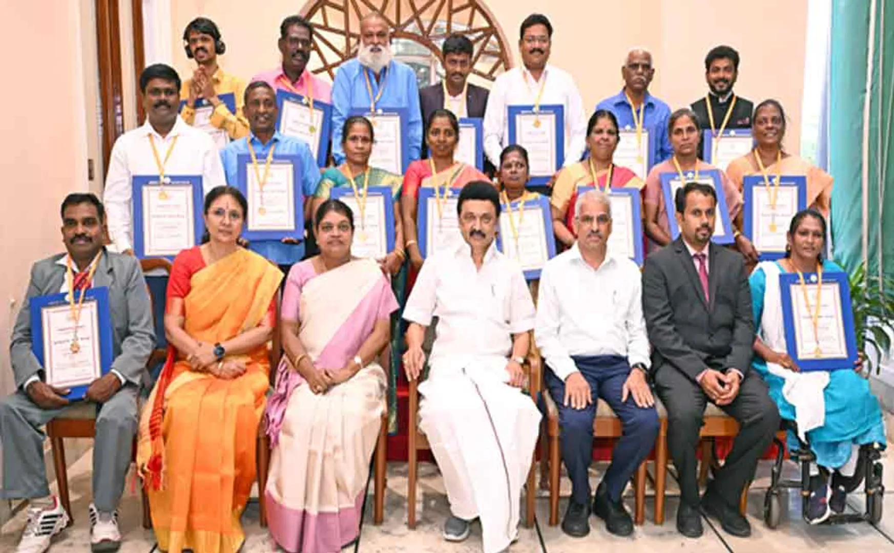 The Chief Minister gave awards to those who served the differently abled